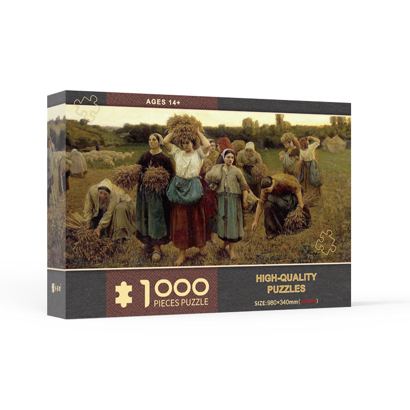 Le Rappel Des Glaneuses, 1859 artwork Panoramic Jigsaw Puzzle 1000pcs 98*34