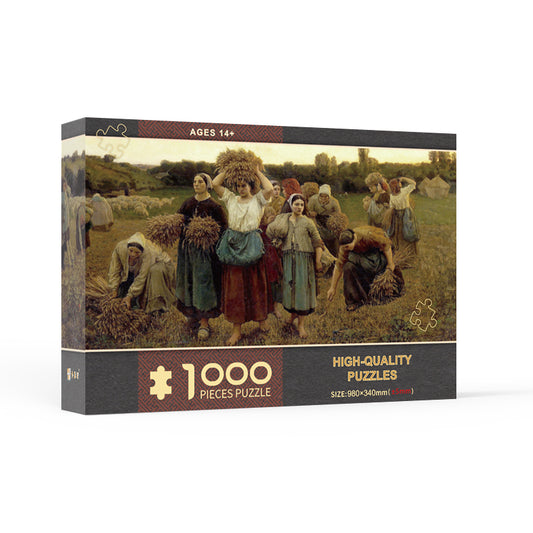 Le Rappel Des Glaneuses, 1859 artwork Panoramic Jigsaw Puzzle 1000pcs 98*34