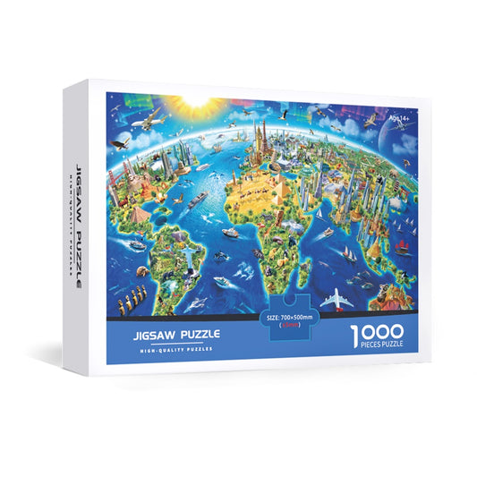World Landmarks Map Jigsaw Puzzle 1000pcs 70*50cm