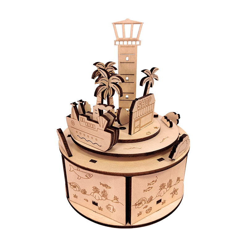 The Age Of Navigation Rotational Music Box 3D Mechanical Wooden Puzzle
