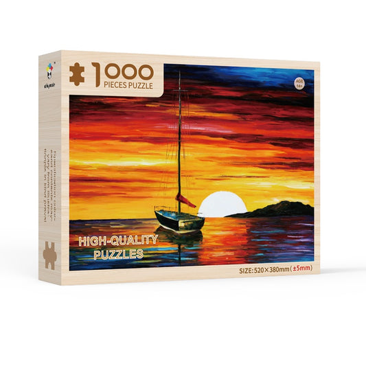 Mediterranean Sunset Wooden Jigsaw Puzzle 1000pcs 52*38cm