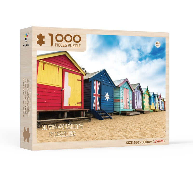 Brighton Beach Huts Wooden Jigsaw Puzzle 1000pcs 52*38cm
