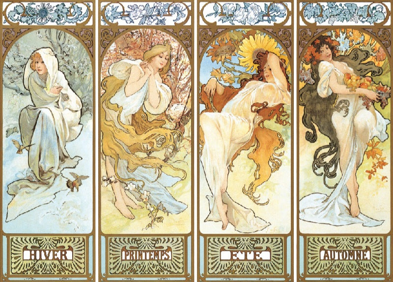 Alphonse Mucha Four Seasons, 1879 artwork Jigsaw Puzzle 1000pcs 70*50cm