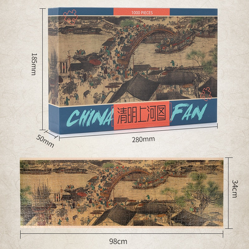 Ancient China Panoramic Jigsaw Puzzle 1000pcs 98*34