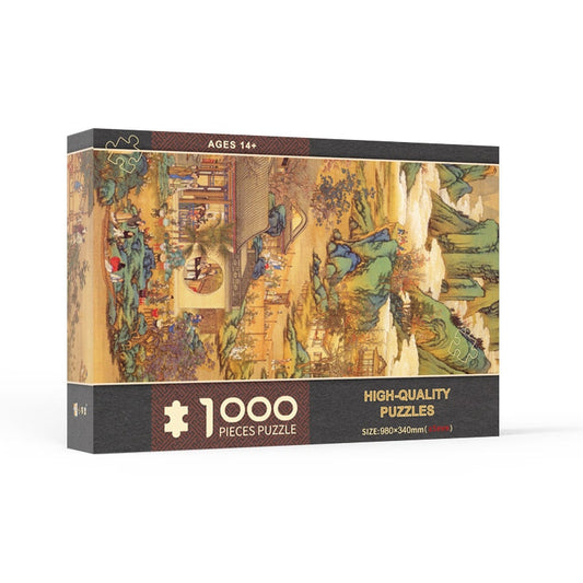 Ancient Chinese Village Panoramic Jigsaw Puzzle 1000pcs 98*34
