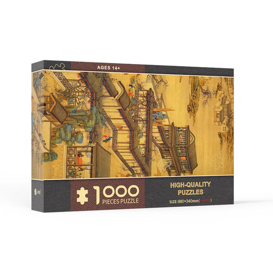 Ancient Chinese Temple Panoramic Jigsaw Puzzle 1000pcs 98*34