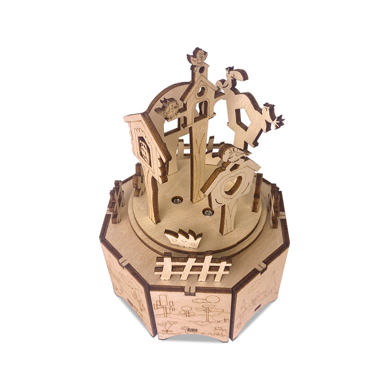 Bird Paradise Rotational Music Box 3D Mechanical Wooden Puzzle