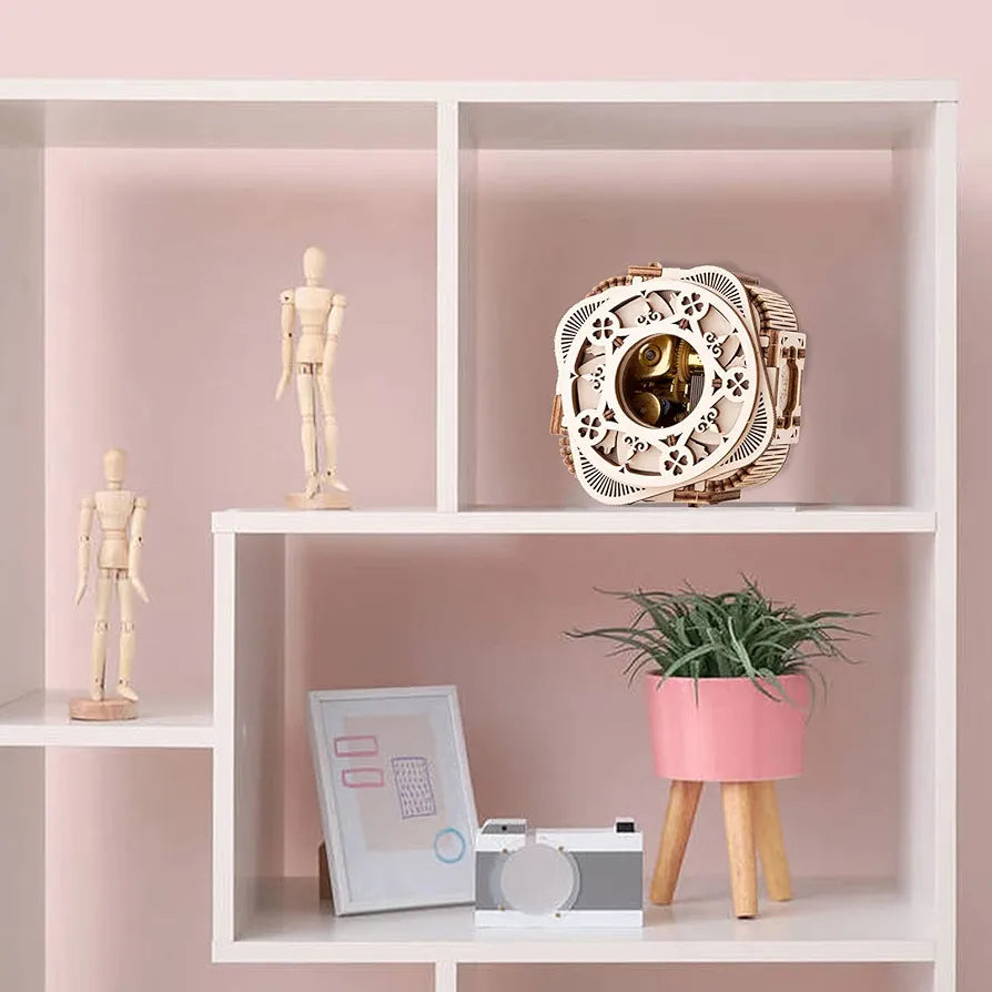 Clover Music Box 3D Mechanical Wooden Puzzle