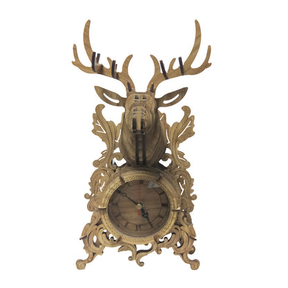 Elk Desk Clock 3D Mechanical Wooden Puzzle