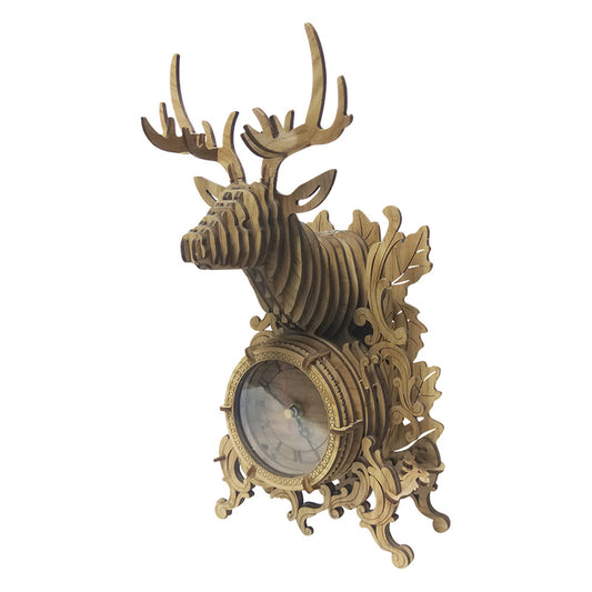 Elk Desk Clock 3D Mechanical Wooden Puzzle