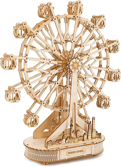 Ferris Wheel With Music Box 3D Mechanical Wooden Puzzle Large