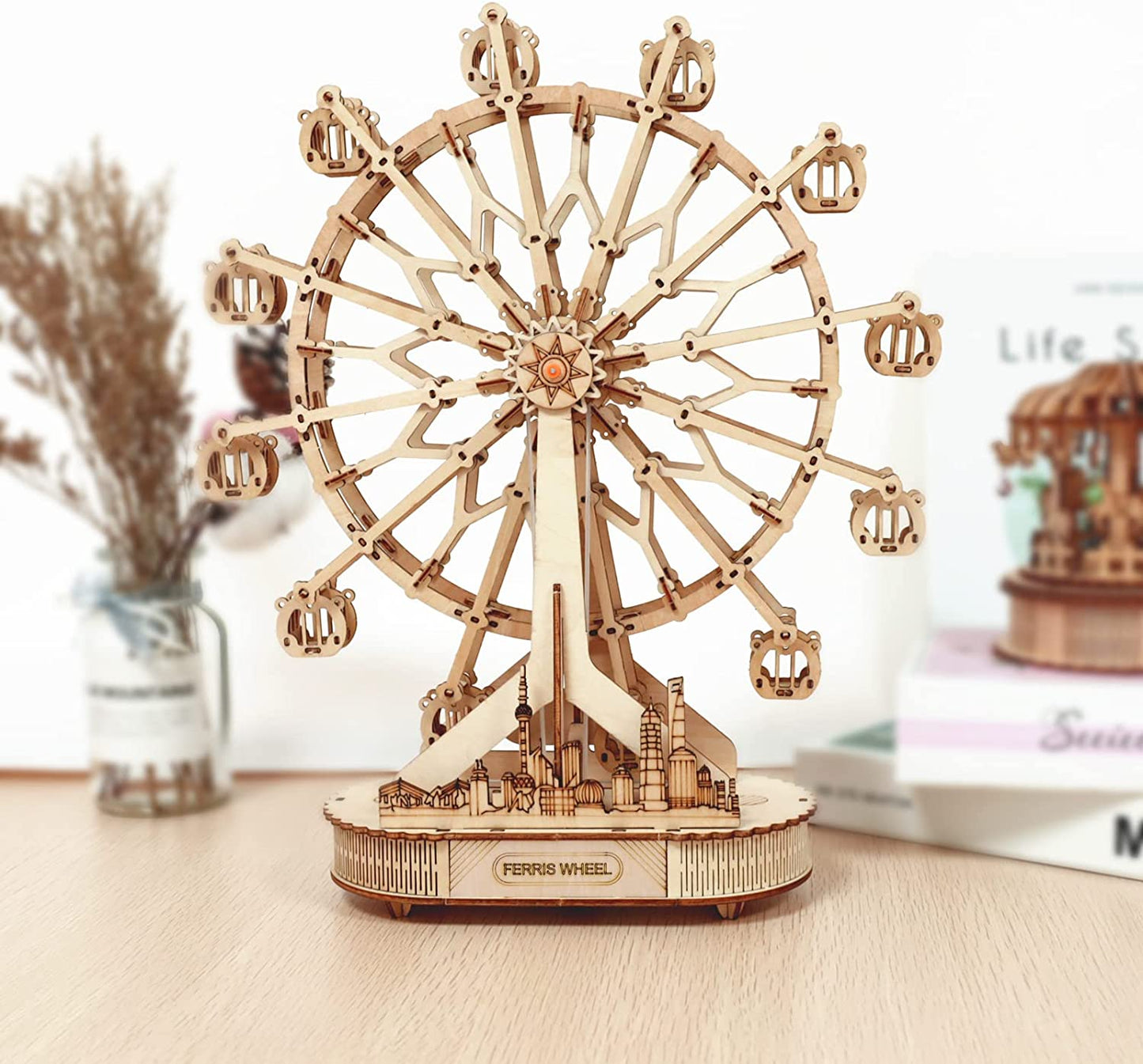 Ferris Wheel With Music Box 3D Mechanical Wooden Puzzle Large