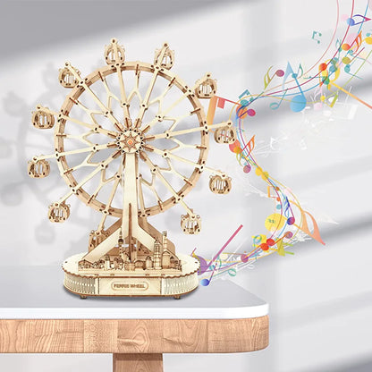 Ferris Wheel With Music Box 3D Mechanical Wooden Puzzle Large