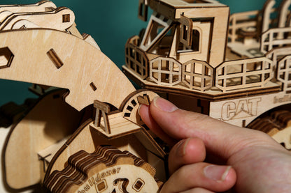 Bulldozer 3D Mechanical Wooden Puzzle