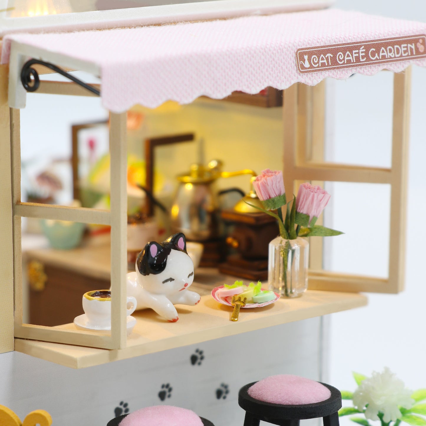 Cat Cafe Garden DIY Miniature House