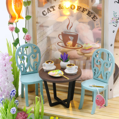 Cat Cafe Garden DIY Miniature House