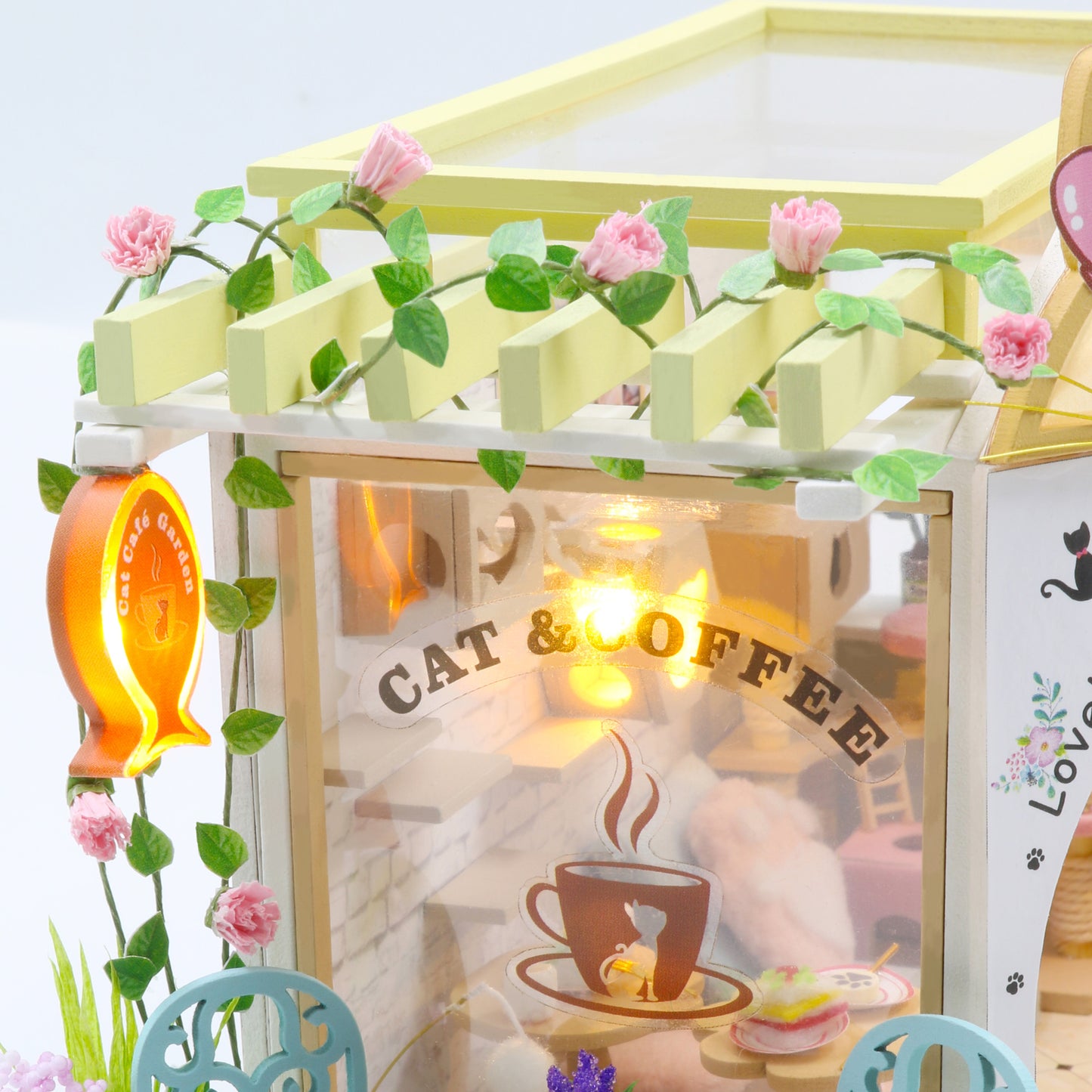 Cat Cafe Garden DIY Miniature House