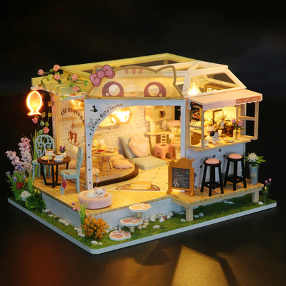 Cat Cafe Garden DIY Miniature House