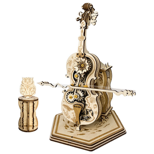 Cello Harmony Music Box 3D Mechanical Wooden Puzzle