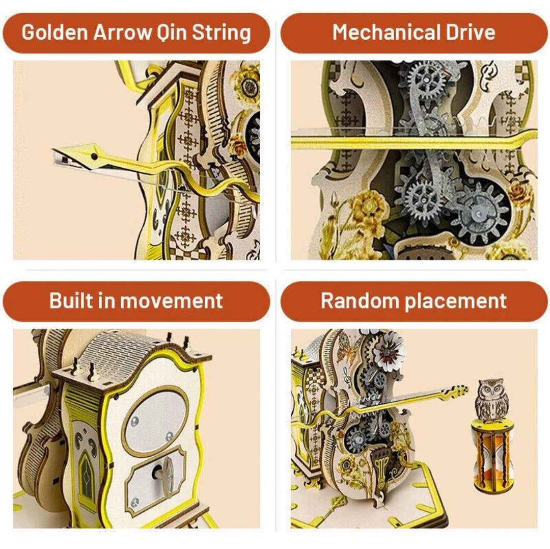 Cello Virtuoso Music Box 3D Mechanical Wooden Puzzle