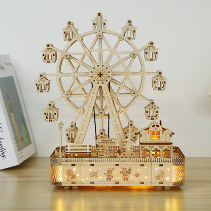 Ferris Wheel With Music Box And Lights 3D Mechanical Wooden Puzzle Large