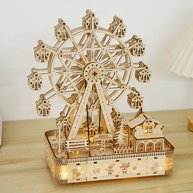 Ferris Wheel With Music Box And Lights 3D Mechanical Wooden Puzzle Large