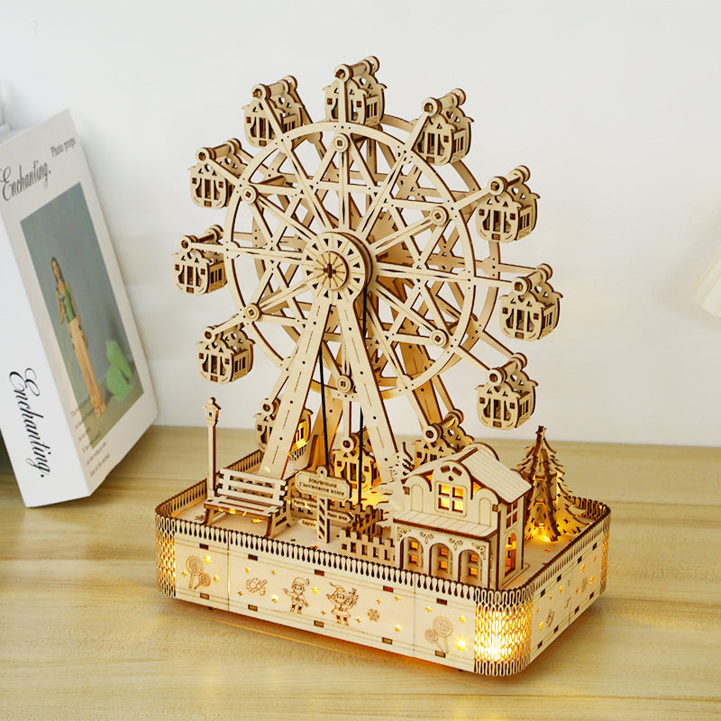 Ferris Wheel With Music Box And Lights 3D Mechanical Wooden Puzzle Large