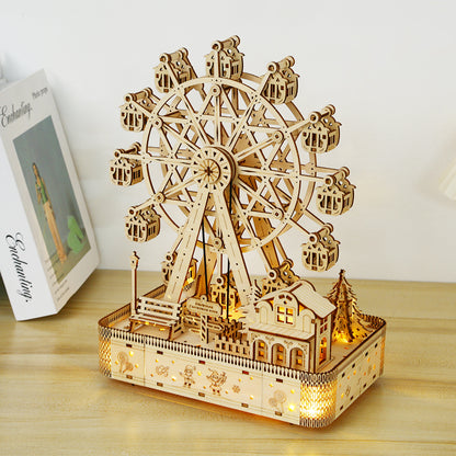 Ferris Wheel With Music Box And Lights 3D Mechanical Wooden Puzzle Large