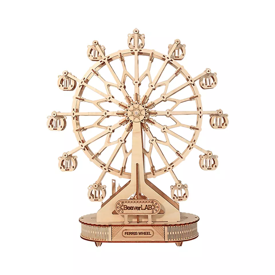 Ferris Wheel With Music Box 3D Mechanical Wooden Puzzle Large