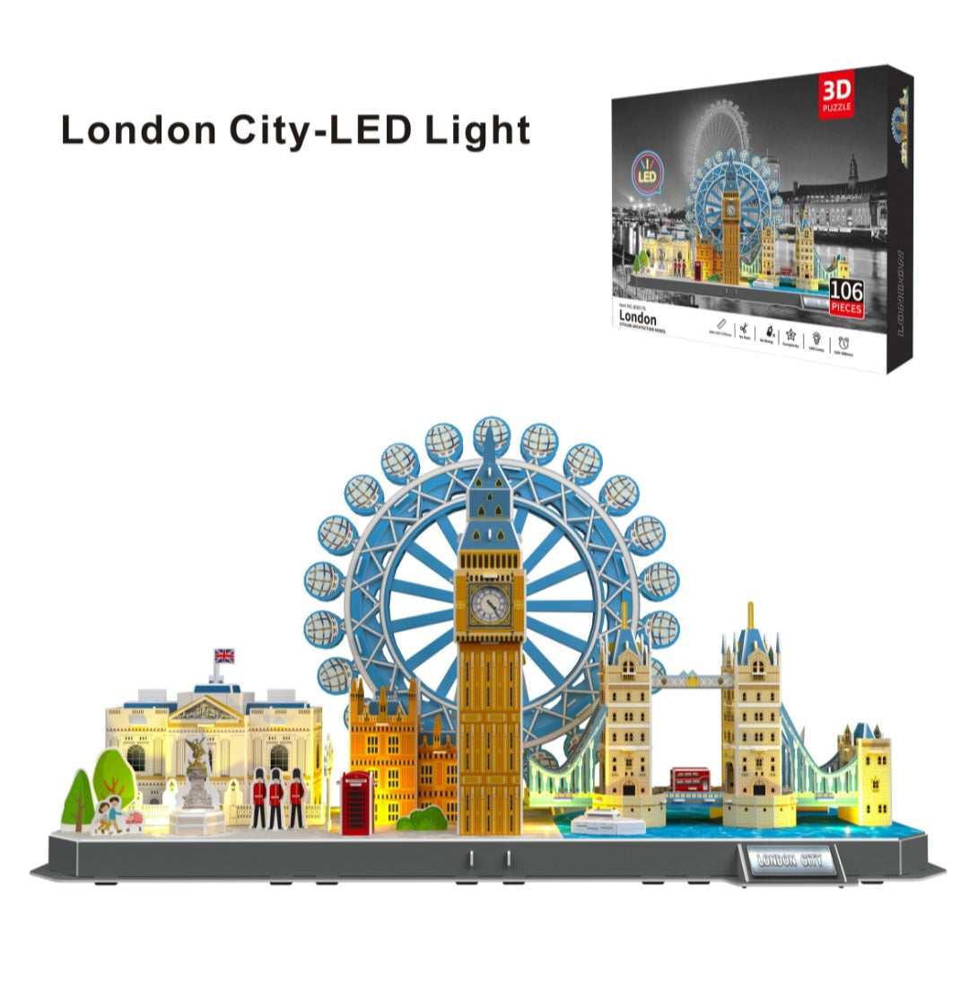 London City Skyline With LED Lights 3D Puzzle Large