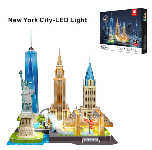 New York Skyline With LED Lights 3D Puzzle Large