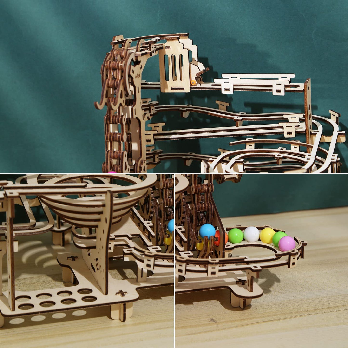 Time and Space Tunnel Marble Run 3D Mechanical Wooden Puzzle