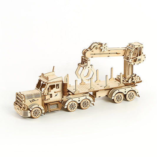 The Truck Crane 3D Mechanical Wooden Puzzle Large