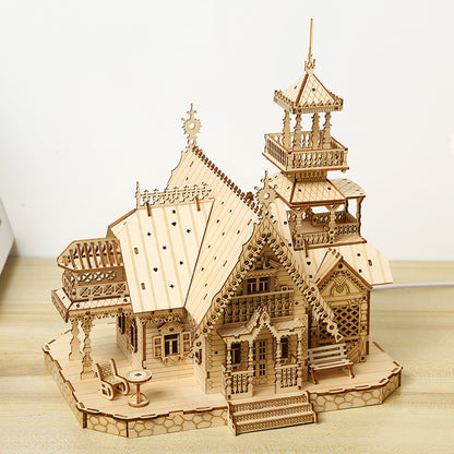 Villa 3D Wooden Puzzle With LED