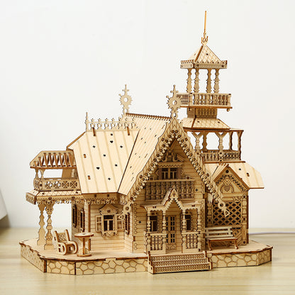 Villa 3D Wooden Puzzle With LED