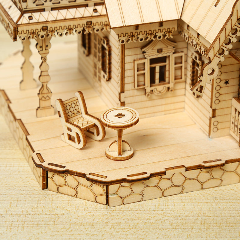 Villa 3D Wooden Puzzle With LED