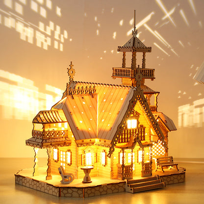 Villa 3D Wooden Puzzle With LED