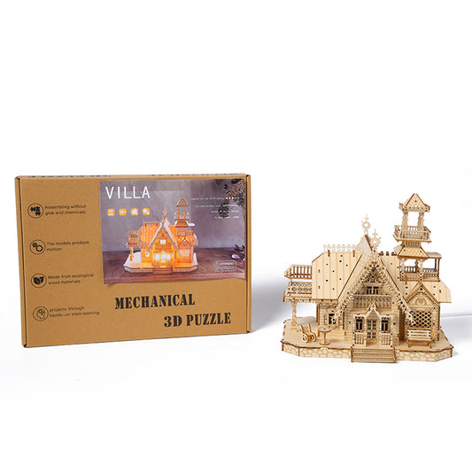 Villa 3D Wooden Puzzle With LED