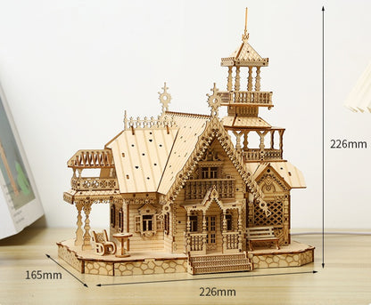 Villa 3D Wooden Puzzle With LED