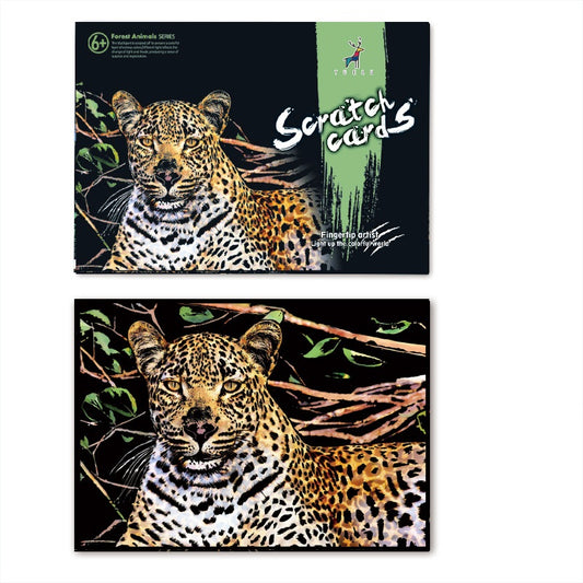 Cheetah Scratch Painting Paper Set Large