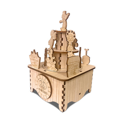 Circus Rotational Music Box 3D Mechanical Wooden Puzzle