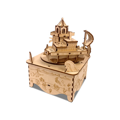 Dream Ocean Rotational Music Box 3D Mechanical Wooden Puzzle