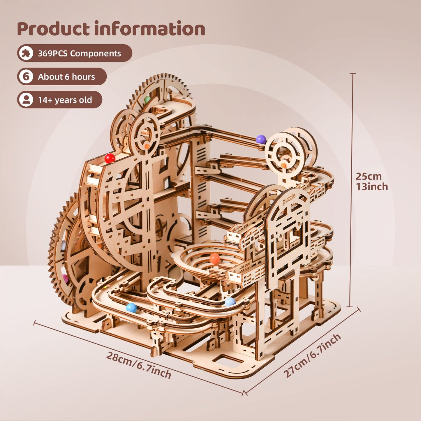 Dynamic Marble Run 3D Mechanical Wooden Puzzle