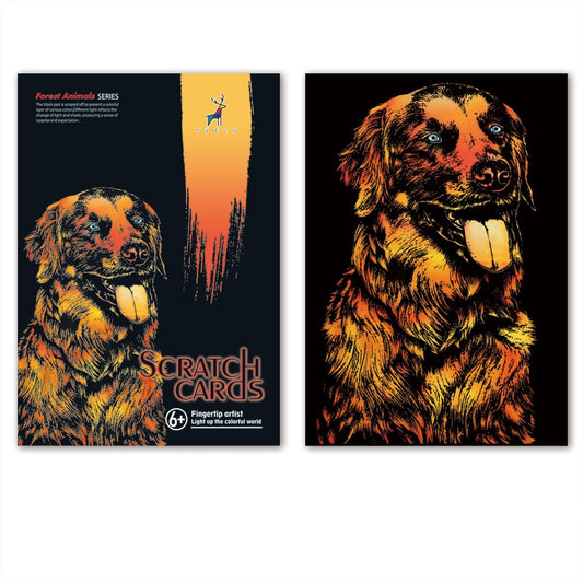 Golden Retriever Scratch Painting Paper Set Large