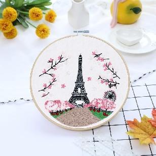 Blooming Eiffel Embroidery Kit 20cm