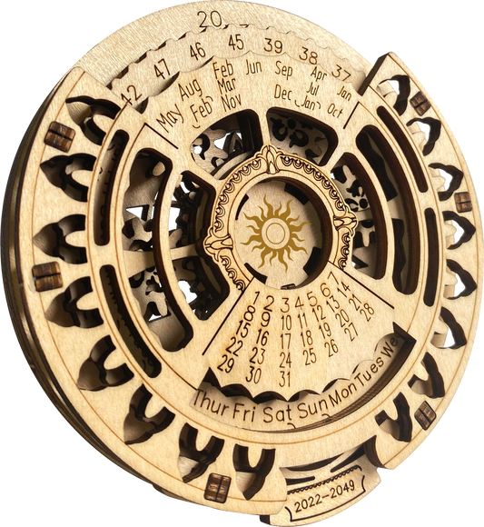 Perpetual Calendar 3D Mechanical Wooden Puzzle