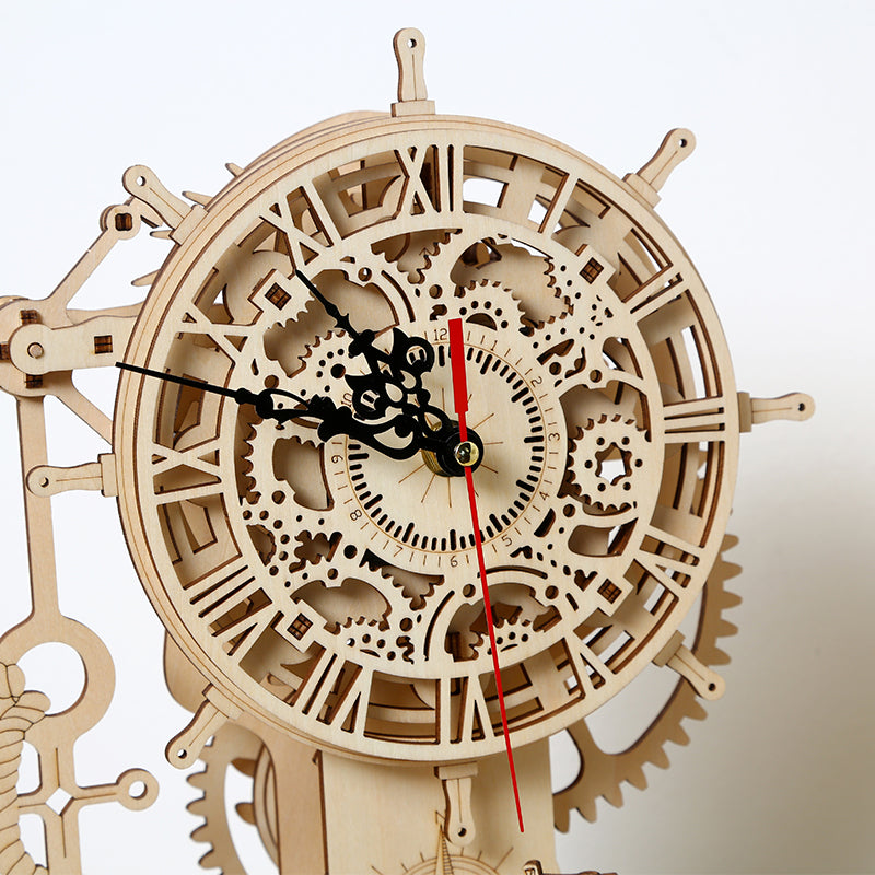 Pirate Clock 3D Mechanical Wooden Puzzle