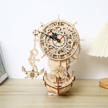 Pirate Clock 3D Mechanical Wooden Puzzle