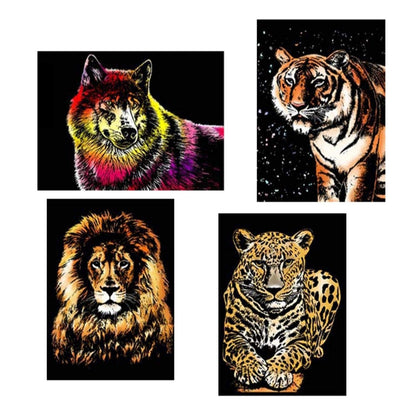 Animal Scratch 4 in 1 Painting Paper Set V2