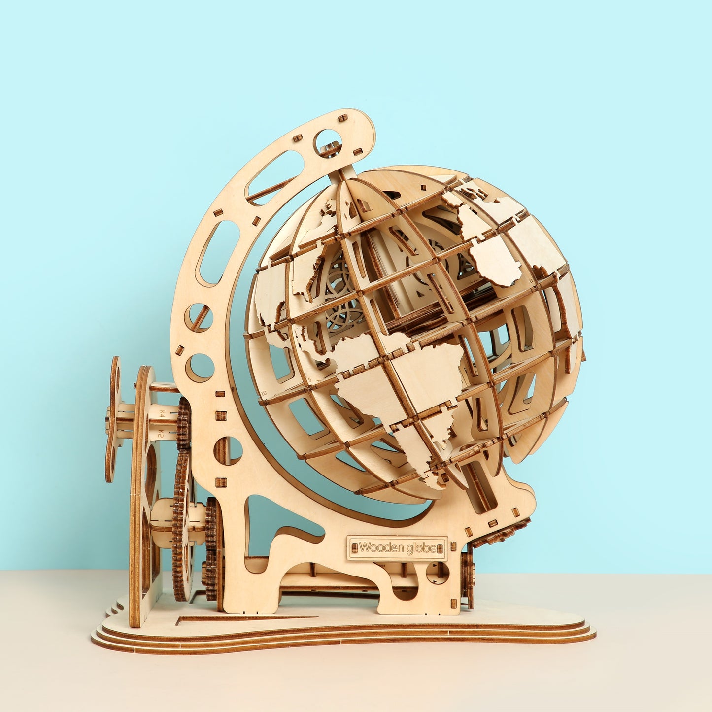 Rotatable Globe 3D Mechanical Wooden Puzzle